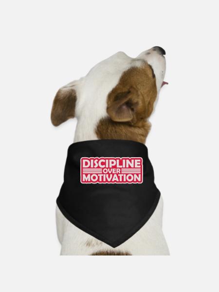 Citation de discipline sur la motivation - Bandana pour chien - noir - Devant