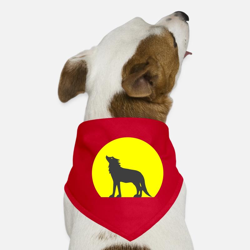 Silhouette loup et lune Bandana pour chien