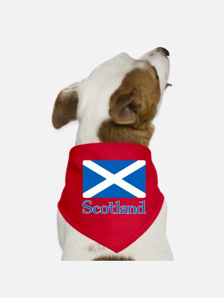 Schottland Flagge mit Text - Hunde-Bandana - Rot - Vorne