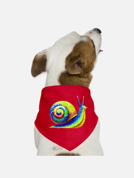 Schnecke - Hunde-Bandana - Rot - Vorne
