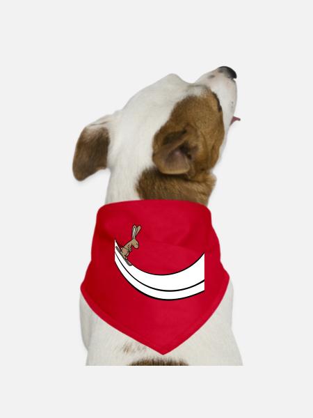Bunny Ski Bunny Ski Jumping Ramp Skiing Snow - Dog Bandana - red - Front