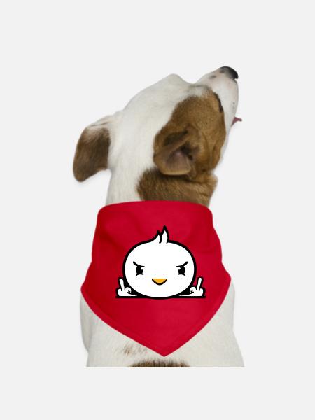 Vogel böse Mittelfinger zeigen Bad Boy hinter Zaun - Hunde-Bandana - Rot - Vorne