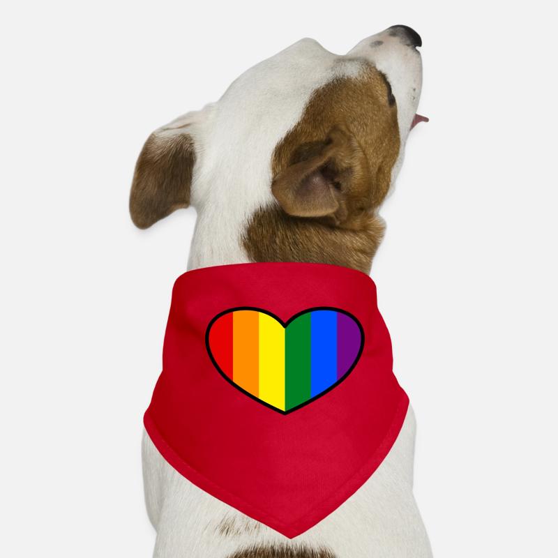 Pride Flag heart Dog Bandana