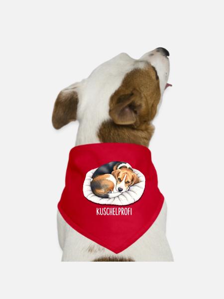 Câlins Beagle professionnel pour les amoureux des chiens - Bandana pour chien - rouge - Devant