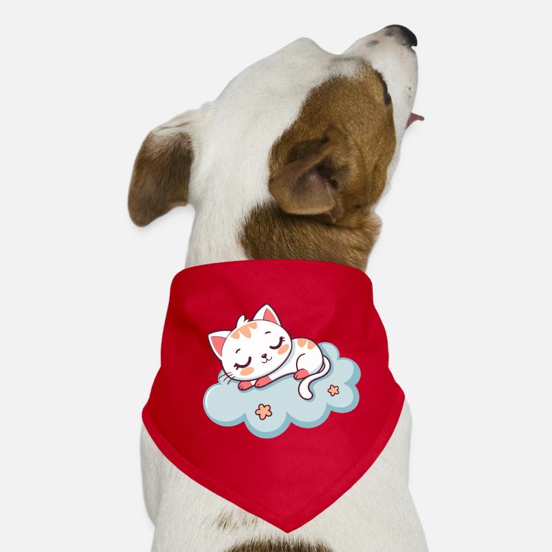 Chaton Dormant sur Nuage Doux Bandana pour chien
