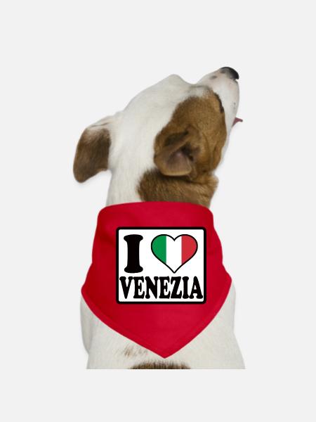 I love Venice - Dog Bandana - red - Front