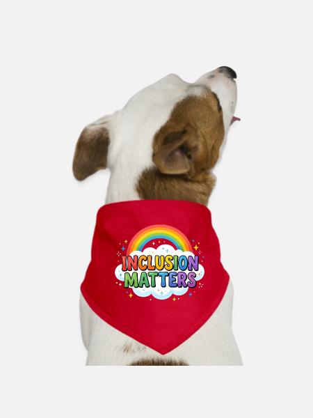 Inclusion is important – Special education – Freundli - Dog Bandana - red - Front
