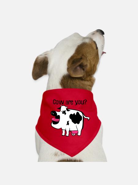 Cow are you? - Dog Bandana - red - Front