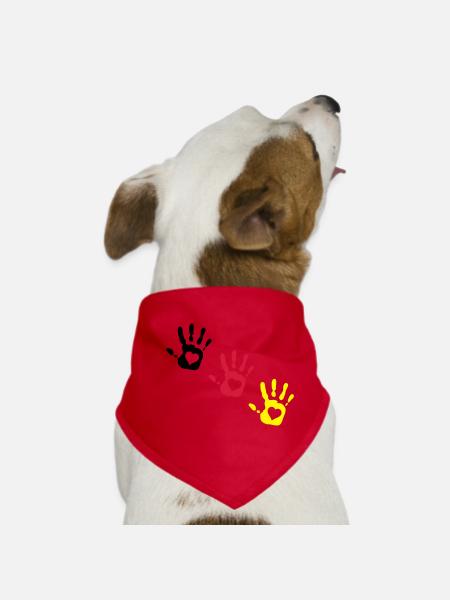 Deutsch Händen Herzen 3c 3c diag - Hunde-Bandana - Rot - Vorne
