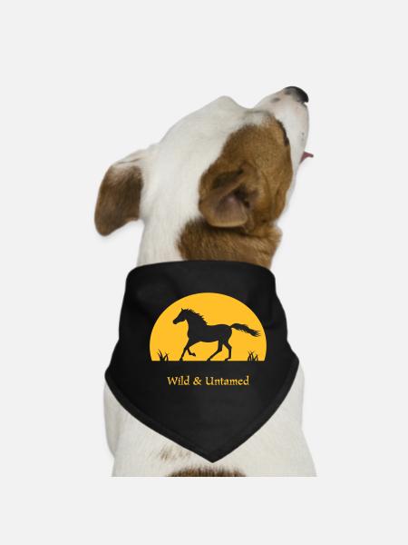 Sunset Horse wild and untamed - Hunde-Bandana - Schwarz - Vorne