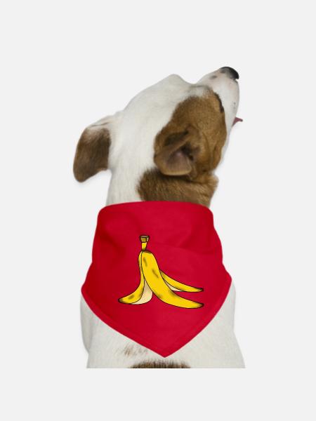 Banane Bananenschale vorsicht rutschig - Hunde-Bandana - Rot - Vorne