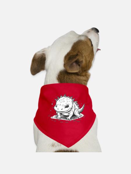 Verspielter Baby Axolotl als freches Tierkind - Hunde-Bandana - Rot - Vorne