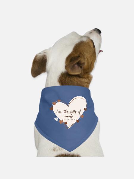 I Love with Heart Amsterdam - Dog Bandana - red - Front