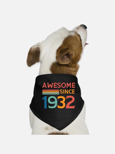Großartig seit 1932 - Hunde-Bandana - Schwarz - Vorne