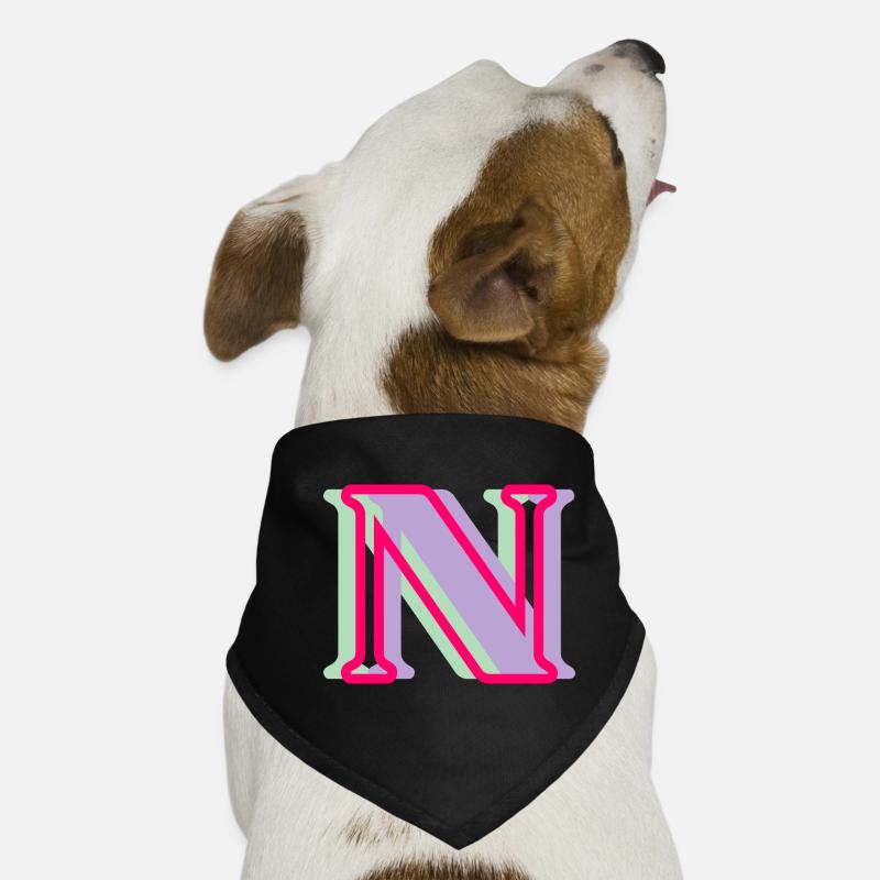 Multicolored letter n Dog Bandana