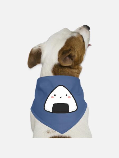 Kawaii Onigiri Reis - Hunde-Bandana - Rot - Vorne