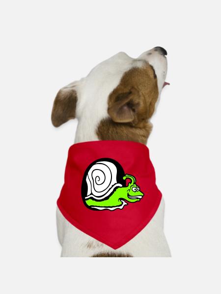 snail peeks hole wall mouse hole funny silly - Dog Bandana - red - Front