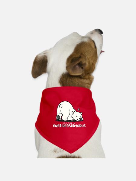 Süßer schlafender Eisbär im Energiesparmodus - Hunde-Bandana - Rot - Vorne