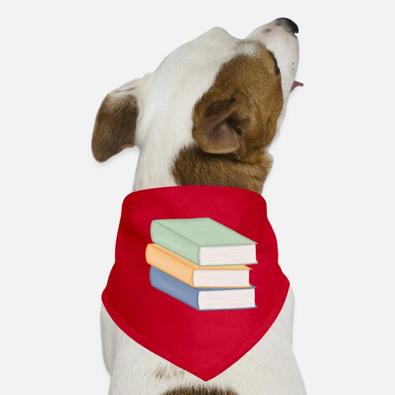 Pastel Colored Stack of Books Dog Bandana