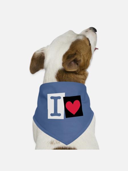 I Love (cutter font) - Hunde-Bandana - Rot - Vorne