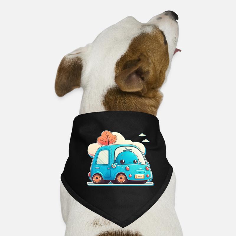 Blue car with monster Dog Bandana