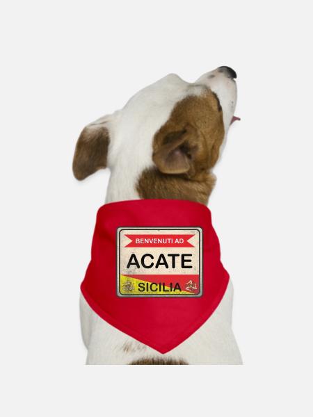 t-shirt Sicily t-shirt Acate Sicilian town - Dog Bandana - red - Front