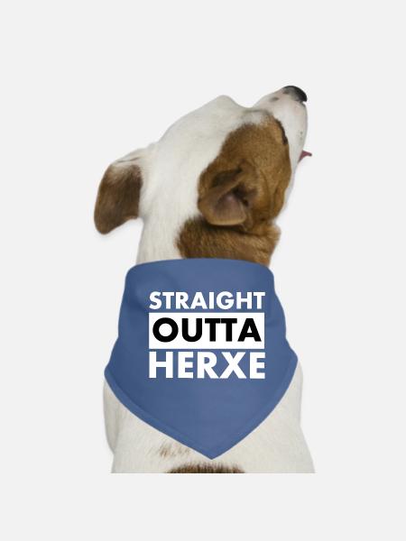 Straight OUTTA HERXE - Hunde-Bandana - Rot - Vorne