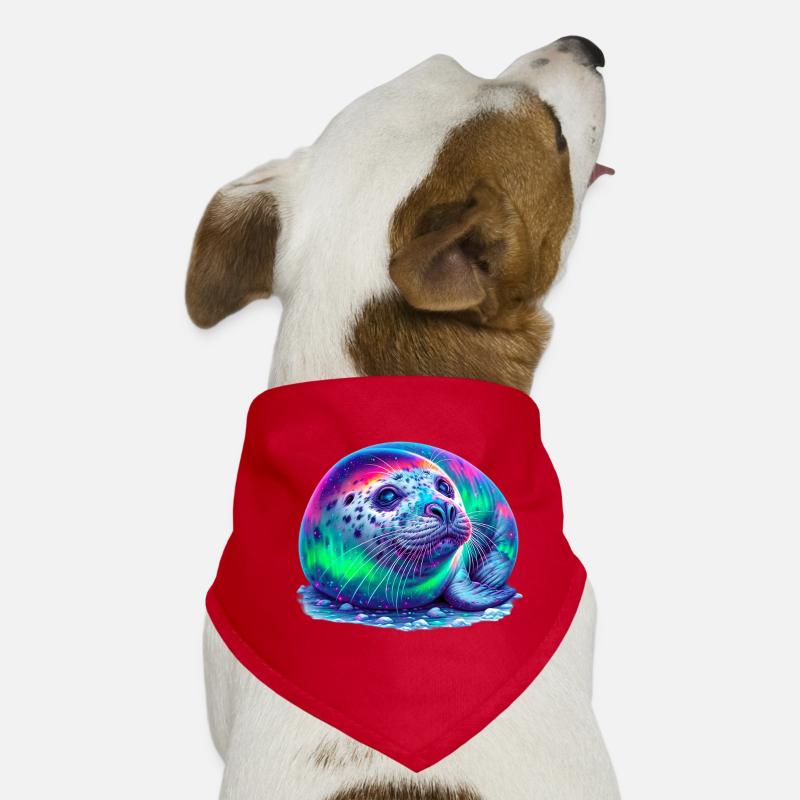 Aurora Borealis Siegel - Hunde-Bandana - Rot