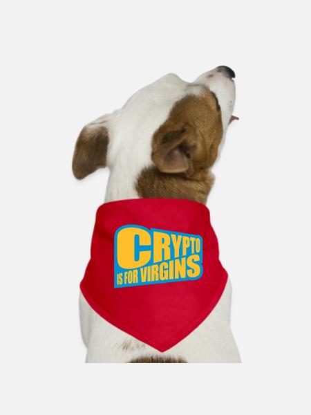 crypto is for virgins - Dog Bandana - red - Front