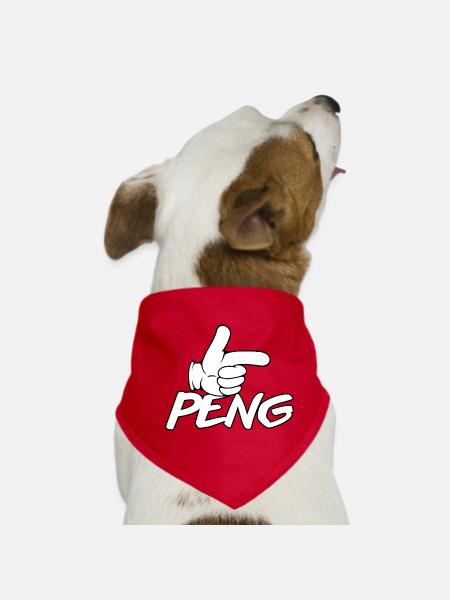 Dessin animé au doigt index de PENG - Bandana pour chien - rouge - Devant