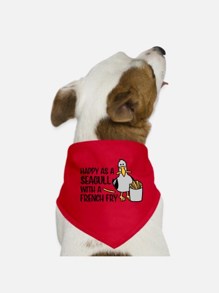 Happy as a Seagull - Hunde-Bandana - Rot - Vorne
