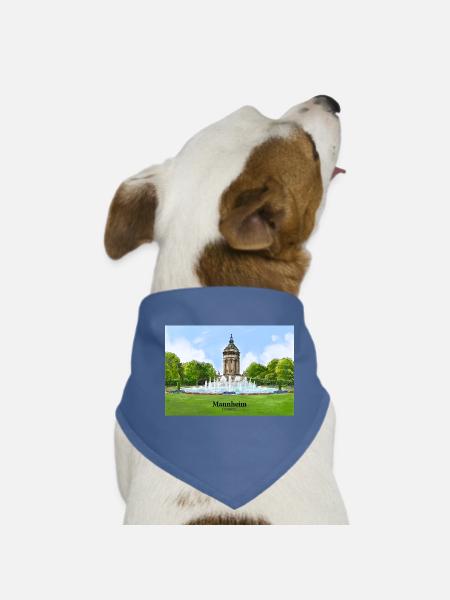 Wasserturm Mannheim Aquarell - Hunde-Bandana - Rot - Vorne