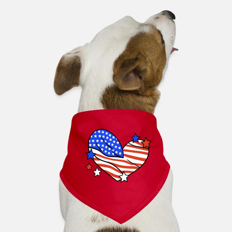 Amerikanische Flagge Herz 4. Juli Hunde-Bandana