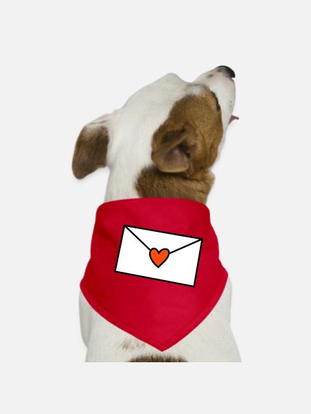 Brief Herz dreifarbig - Hunde-Bandana - Rot - Vorne