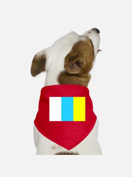 canary islands - Dog Bandana - red - Front