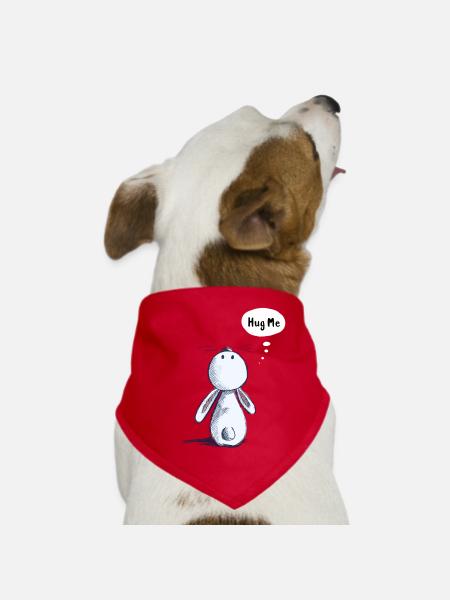Hug Me Kaninchen - Hunde-Bandana - Rot - Vorne