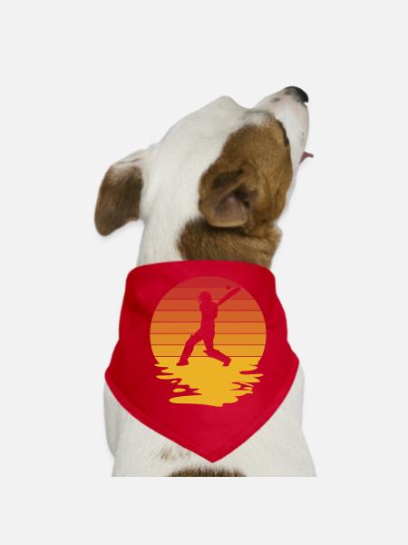 Cricketer CricketEr Cricket Match Cadeau - Bandana pour chien - rouge - Devant