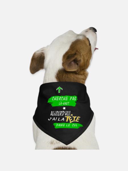 Tête dans le cul - Bandana pour chien - noir - Devant
