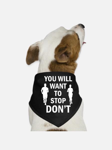 Triathlon Swim Bike Run Marathon - Dog Bandana - black - Front