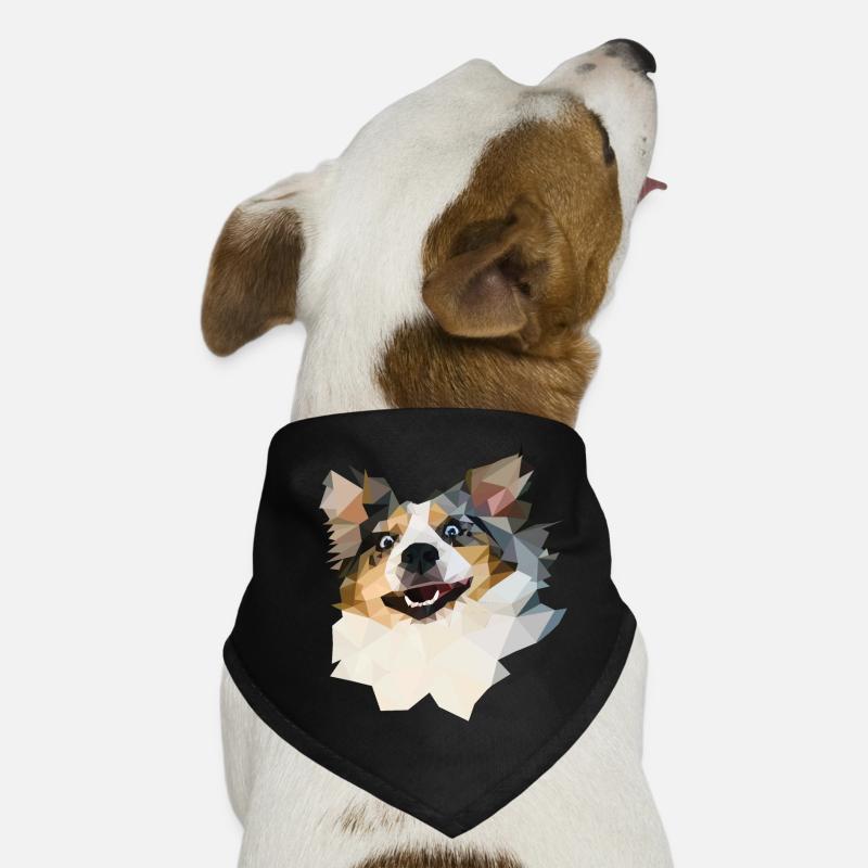 Australian Shepherd, Blue Merle, Polygon Style Hunde-Bandana