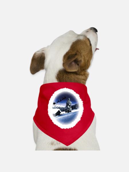 Christmas sledding - Dog Bandana - red - Front