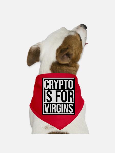 crypto is for virgins - Dog Bandana - red - Front