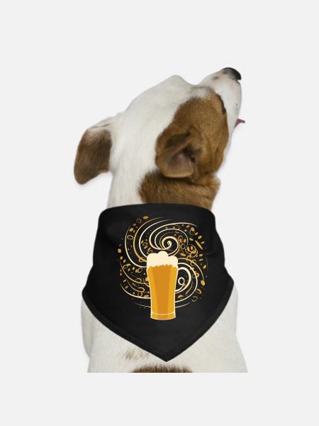 Cool craft beer motif - Dog Bandana - black - Front