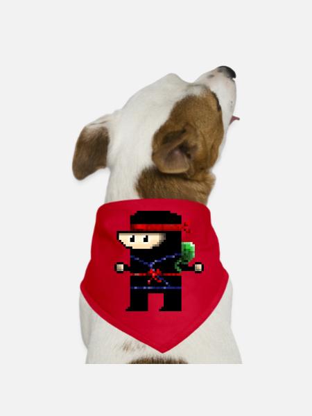 Pixel ninja warrior - Dog Bandana - red