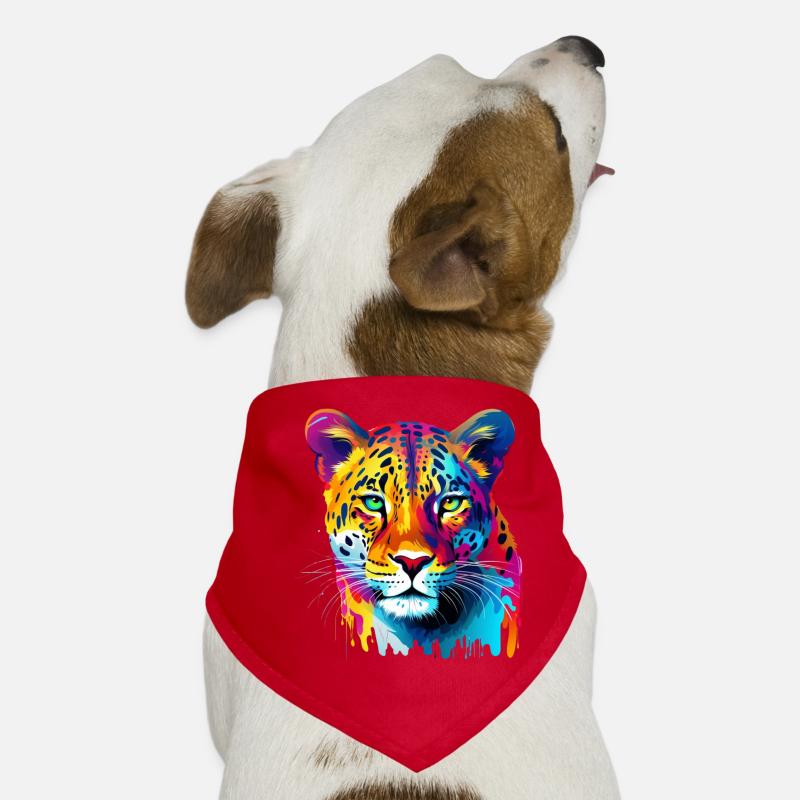 Éclaboussures de peinture léopard colorées éclaboussures de peinture Bandana pour chien