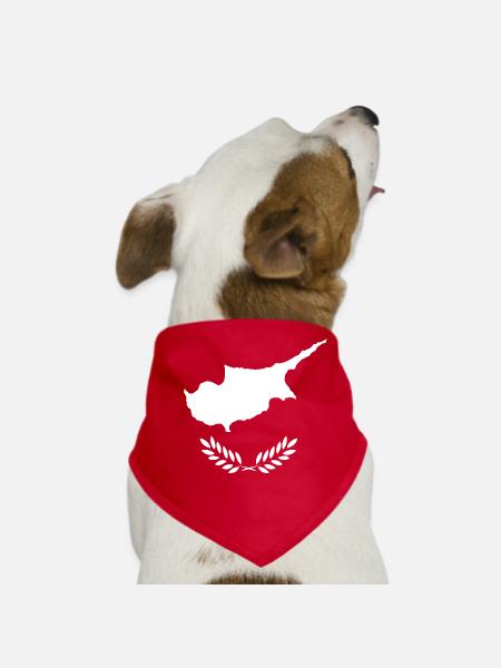 Cyprus Style Design T-Shirt - Dog Bandana - red - Front