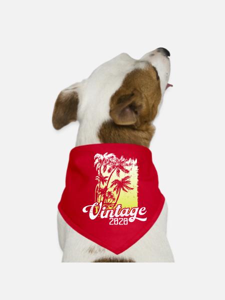 This legend was born in 2020 Birthday Retro - Dog Bandana - red - Front