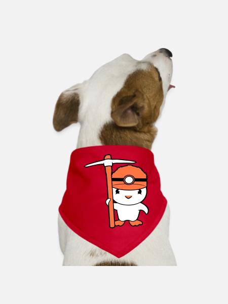 Duck Miner Pickaxe Helmet Lamp Miner - Dog Bandana - red - Front