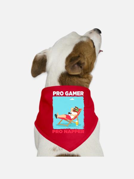 Pro Gamer Relaxation Design - Dog Bandana - red - Front
