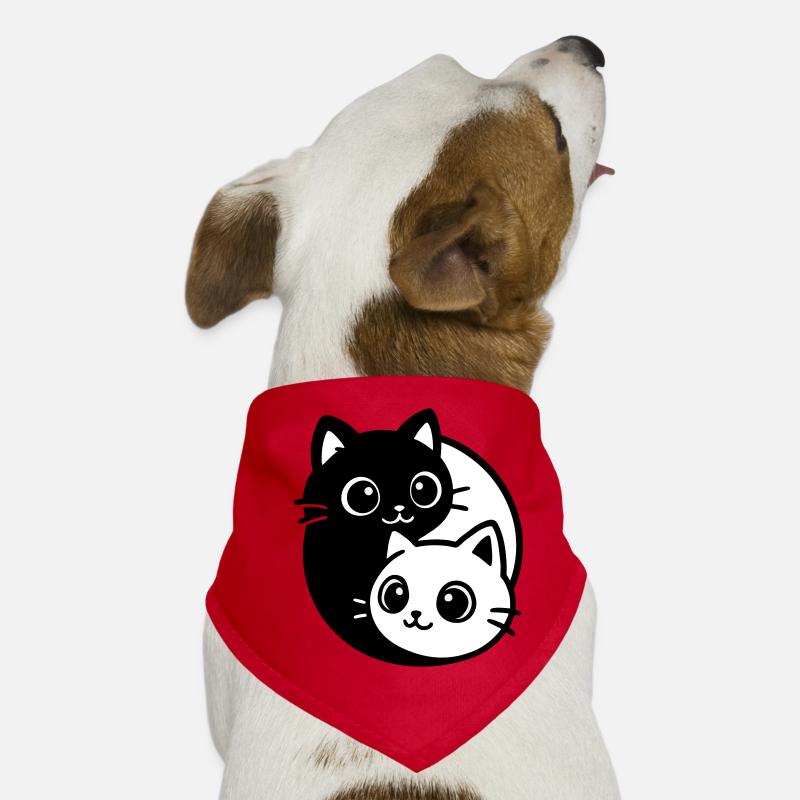 Ying Yang Katzenporträt  Hunde-Bandana